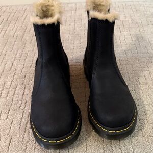 Dr. Martens Black Fur-Lined Winter Boots